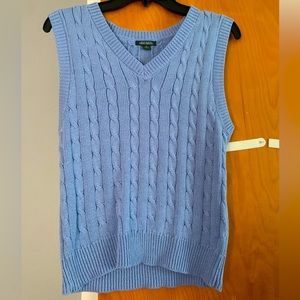 blue sweater vest